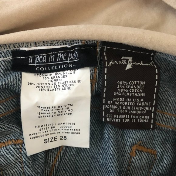 A PEA IN THE POD 7 FOR ALL MANKIND MATERNITY JEANS - Picture 11 of 12